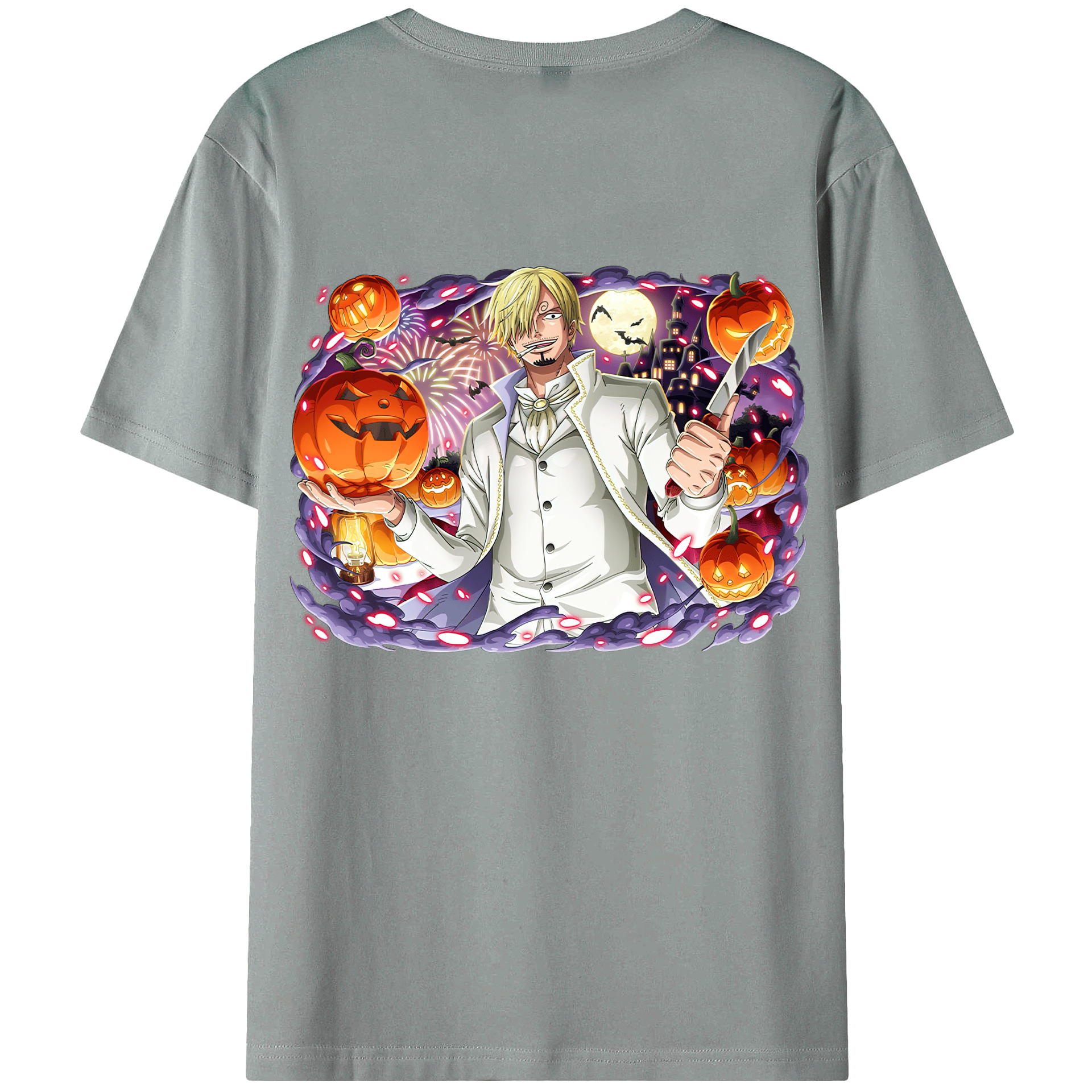 （画像用） ワンピース サンジ ONE PIECE Sanji 綿100％ メンズ半袖Tシャツ（バックプリント） 通気性